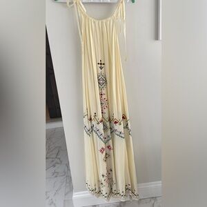 Anthropologie Embroidered Spaghetti Strap Sundress